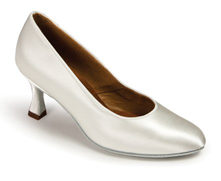 International dance shoes ICS White leather, 3 inch IDS heel, size 5 UK / 7.5 US from sale stock